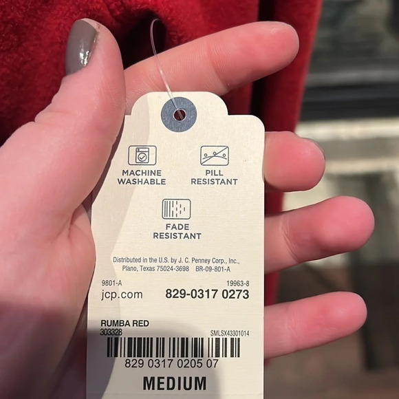 Red St. John's Bay Classic V Neck - Picture 5 of 8